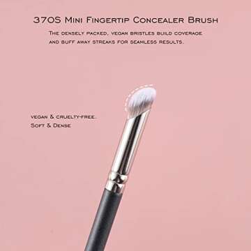 ENERGY Angled Flat Concealer Brush Under Eye Concealer Nose Contour Brush for Bronzer Liquid Foundation Cream Cosmetic Press Powder Concealer Palette Blending Buffing Stippling Brush Small 370S