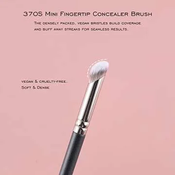 ENERGY Angled Flat Concealer Brush Under Eye Concealer Nose Contour Brush for Bronzer Liquid Foundation Cream Cosmetic Press Powder Concealer Palette Blending Buffing Stippling Brush Small 370S
