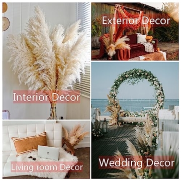 10pcs 40'' Pampas Grass Tall Decor - Pompas Floral, Tall Pampas Grass for Floor Vases, Living Room Floor, Floor Plants, Plumas para, and Grass Wall Decor