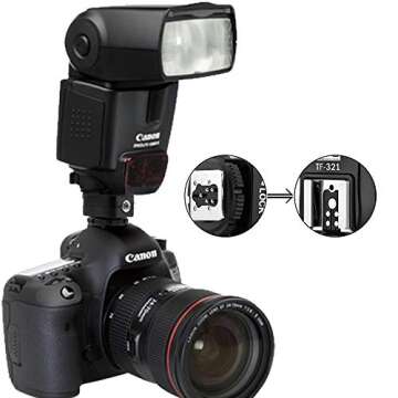 Pixel e-TTL Flash Hot Shoe Adapter with Extra PC Sync Port for Canon DSLRs and Flashguns