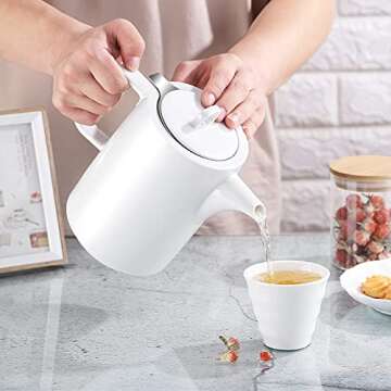 44 oz Ceramic Teapot with Stainless Steel Infuser