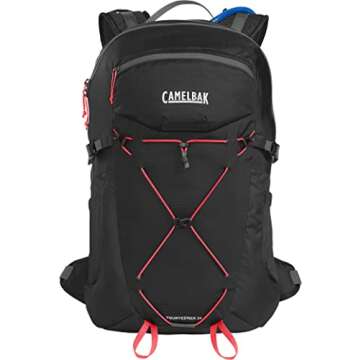 CamelBak Women's Fourteener 24 Hiking Hydration Pack 100oz - Hike Backpack, Black/Fiery Coral