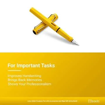 Lamy Safari | Yellow | Fine Nib | 5 Black Ink Cartridges, Z28 Converter and Wipe