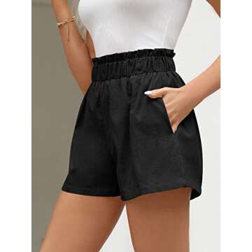 Stylish AUTOMET Women's Linen Comfy Shorts with Pockets