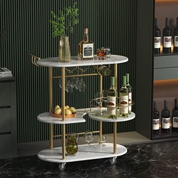 Stylish PAUKIN Gold Bar Cart - Perfect for Home Entertaining