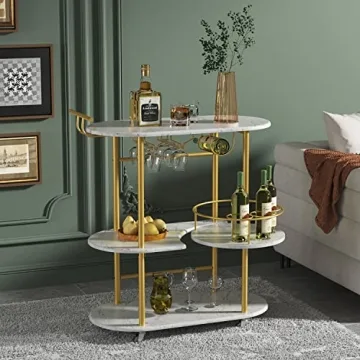 Stylish PAUKIN Gold Bar Cart for Home Entertaining