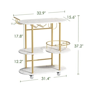 Stylish PAUKIN Gold Bar Cart for Home Entertaining