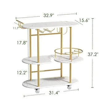 Stylish PAUKIN Gold Bar Cart for Home Entertaining