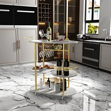 Stylish PAUKIN Gold Bar Cart for Home Entertaining