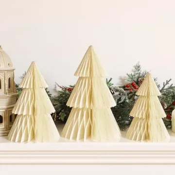 Beeveer 3-Pc Paper Christmas Tree Set for Holiday Decor