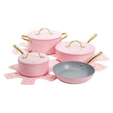 Paris Hilton Iconic Nonstick Pots and Pans Set 10-Piece