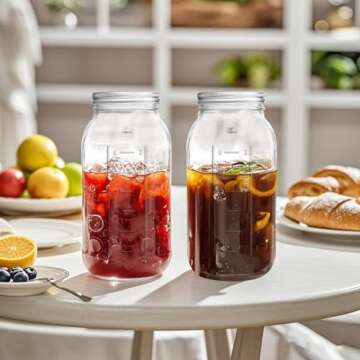 eleganttime 64 oz Mason Jar Wide Mouth 3 Pack,Large Half Gallon Mason Jar with Airtight Lid,Big 1/2 Gallon Big Mason Jars for Canning,Pickling, Fermentation and Preservation