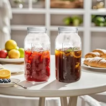 eleganttime 64 oz Mason Jar Wide Mouth 3 Pack,Large Half Gallon Mason Jar with Airtight Lid,Big 1/2 Gallon Big Mason Jars for Canning,Pickling, Fermentation and Preservation