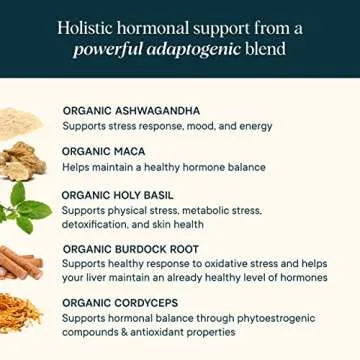 Ora Organic Natural Hormone Balance Supplement & Hormonal Acne Relief for Women - Support Skin, Mood, Energy, PMS & Menopause - Ashwagandha, Maca, Burdock Root, Cordyceps & VIT C - 90 Capsules