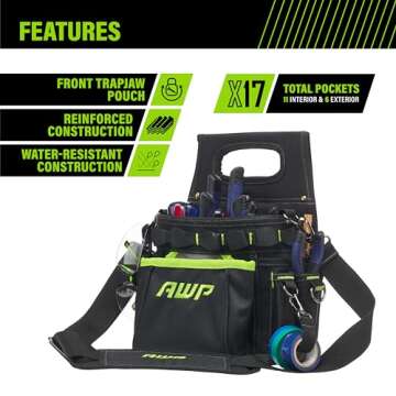 AWP TrapJaw Electrician Tool Pouch with Spring Technology