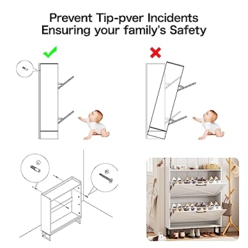 Maupvit Shoe Cabinet with 2 Flip Drawers for Stylish Storage