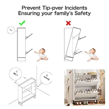 Maupvit Shoe Cabinet with 2 Flip Drawers for Stylish Storage