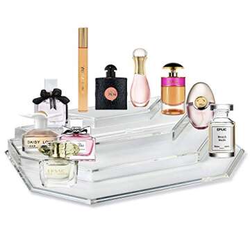 byAlegory Acrylic Mini Perfume & Mini Scented Oils Organizer & Vanity Display 4 Tiers for Storing Mi...