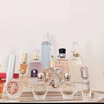 byAlegory Acrylic Mini Perfume & Mini Scented Oils Organizer & Vanity Display 4 Tiers for Storing Mini, Travel Size, Rollerball Beauty Perfume Bottles - Clear