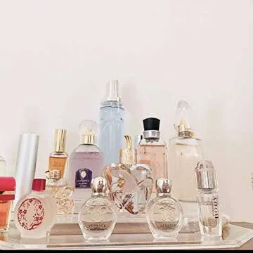 byAlegory Acrylic Mini Perfume & Mini Scented Oils Organizer & Vanity Display 4 Tiers for Storing Mini, Travel Size, Rollerball Beauty Perfume Bottles - Clear