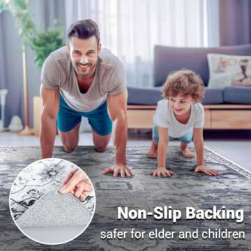 Shilucheng 9x12 Area Rug - Soft, Durable & Washable