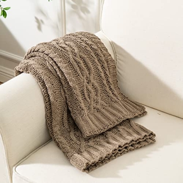 Luxurious Battilo Camel Tan Chenille Throw Blanket