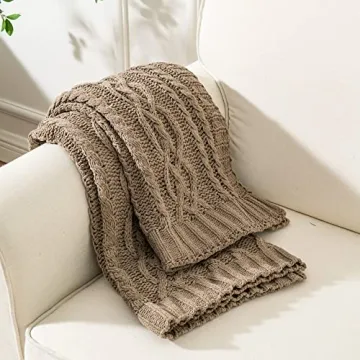 Luxurious Battilo Camel Tan Chenille Throw Blanket