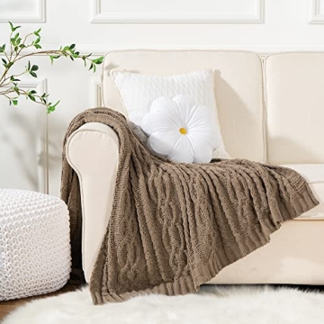 Luxurious Battilo Camel Tan Chenille Throw Blanket
