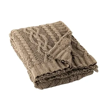 Luxurious Battilo Camel Tan Chenille Throw Blanket