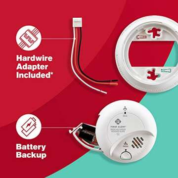 FIRST ALERT BRK SC9120B-3 Hardwired Smoke and Carbon Monoxide (CO) Detector with Battery Backup, White, Pack of 3