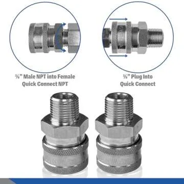 Stainless Steel Pressure Washer Quick Connect Fittings Set