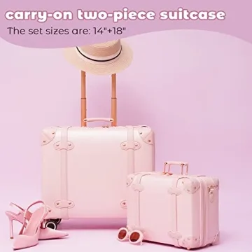 Miss.Box Vintage Luggage Set Cute Retro Suitcase for Women