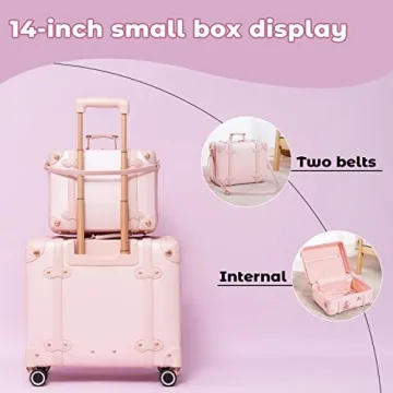 Miss.Box Vintage Luggage Set Cute Retro Suitcase for Women