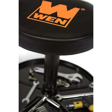 WEN 73012T 300-Pound Capacity Pneumatic Rolling Mechanic Stool