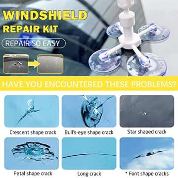 Windshield Crack Repair Kit, Windshield Repair Kit for Chips and Cracks, 4 Pcs Car Glass Repair Kit,...