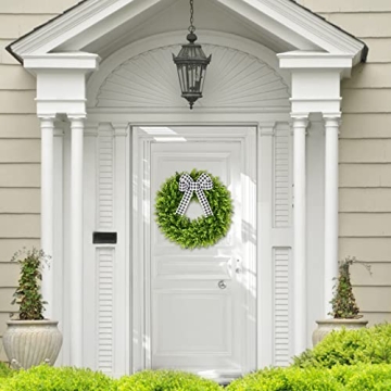 Vlorart Faux Boxwood Wreath for Year Round Elegance