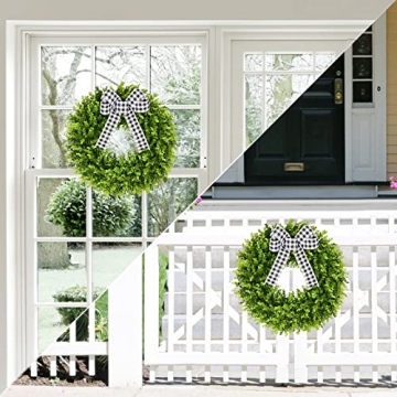 Vlorart Faux Boxwood Wreath for Year Round Elegance