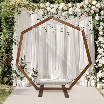 7.2FT Wedding Arch, Heptagonal Wedding Arch, Wedding Arches for Ceremony, Wedding Arch Frame for Garden Wedding Party Indoor Outdoor