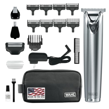 Wahl USA Stainless Steel Lithium Ion 2.0+ Beard Trimmer for Men - Electric Shaver & Nose Ear Trimmer...
