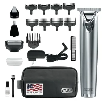 Wahl USA Stainless Steel Lithium Ion 2.0+ Beard Trimmer - Electric Shaver & Nose Trimmer - Men's Gro...