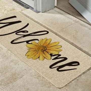 Sunflower Welcome Doormat for Home Spring Decor