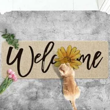 Sunflower Welcome Doormat for Home Spring Decor