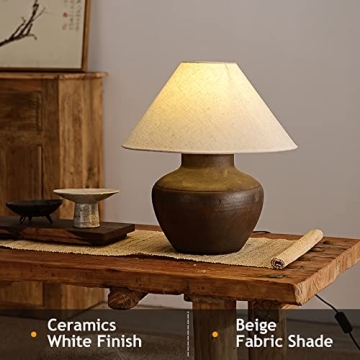 Farmhouse Ceramic Table Lamp Rustic Charm for Every Space