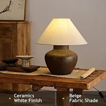 Farmhouse Ceramic Table Lamp Rustic Charm for Every Space