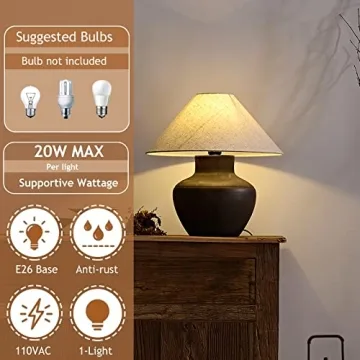 Farmhouse Ceramic Table Lamp Rustic Charm for Every Space