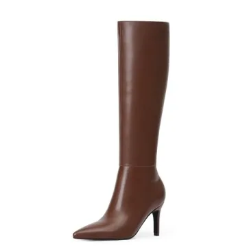 Easyfox Knee High Boots for Women - Chic Stylish Comfort in Brown