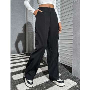 Blooming Jelly Women High Waisted Cargo Pants Wide Leg Casual Pants 7 Pockets Y2K Loose Trousers Str...