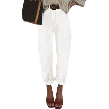 EVALESS Cargo Jeans for Women Casual Baggy High Rise Streetwear Trousers with Pockets