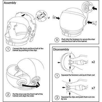 Kids Astronaut Helmet with Movable Visor - Role Play Toy