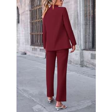 PRETTYGARDEN Women's Fall Spring 2 Piece Blazer Outfits Business Casual Oversized Jacket Wide Leg Wo...